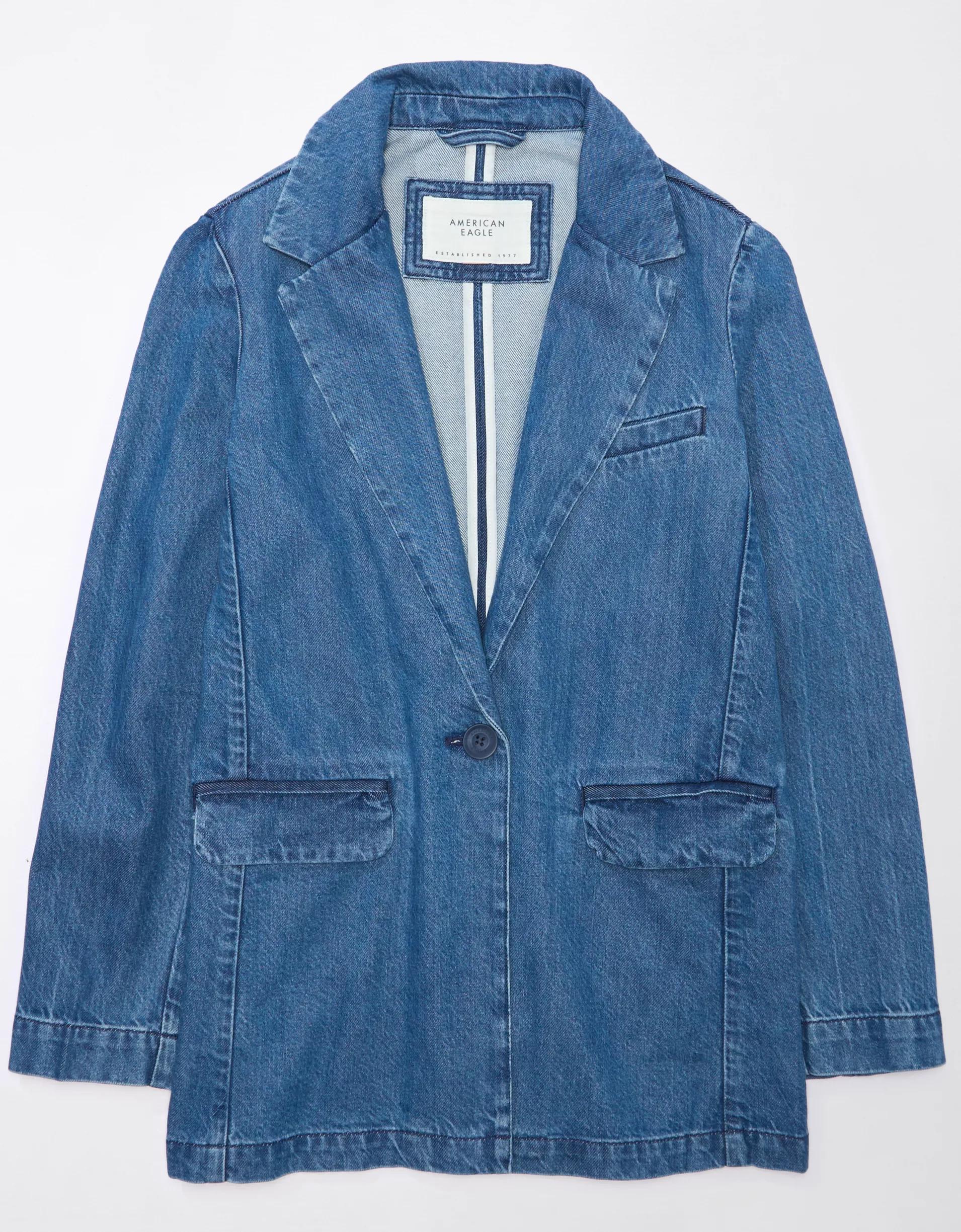 AE Oversized Denim Blazer Product Image