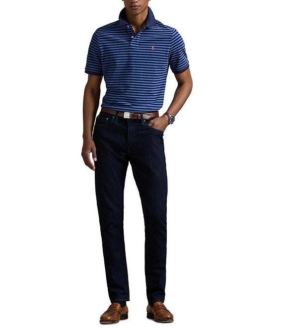 Polo Ralph Lauren Classic Fit Thin Striped Mesh Short Sleeve Polo Shirt Product Image