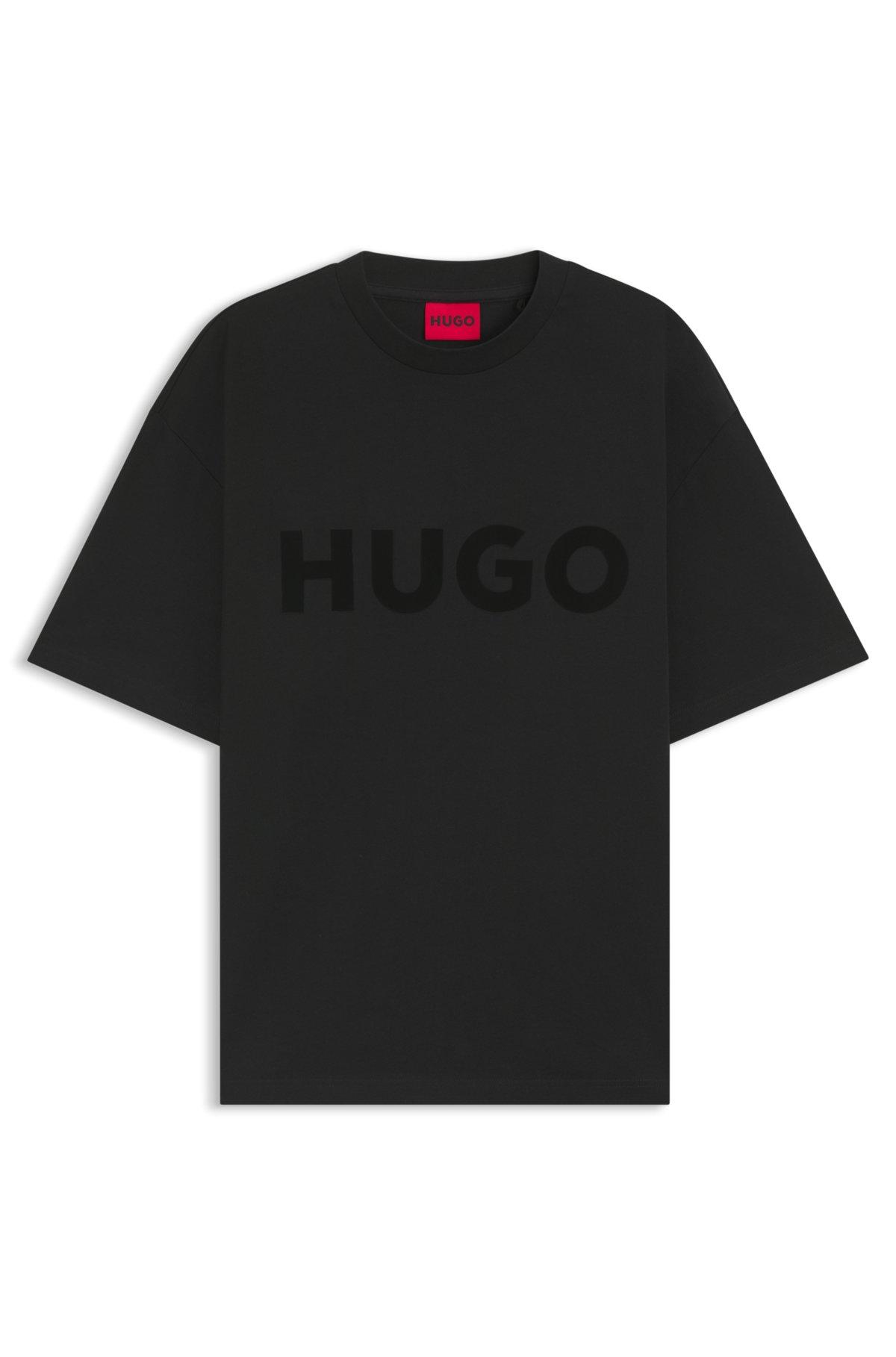 Oversize-fit T-shirt in cotton with decorative reflective logo Product Image