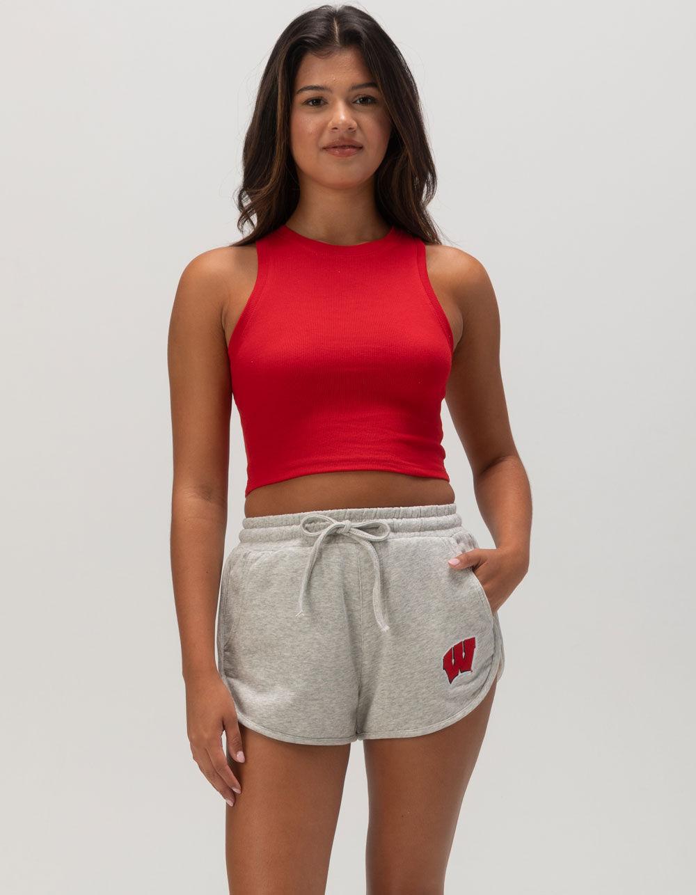 HYPE AND VICE University of Wisconsin Womens Shorts - HEATHER GRAY Product Image