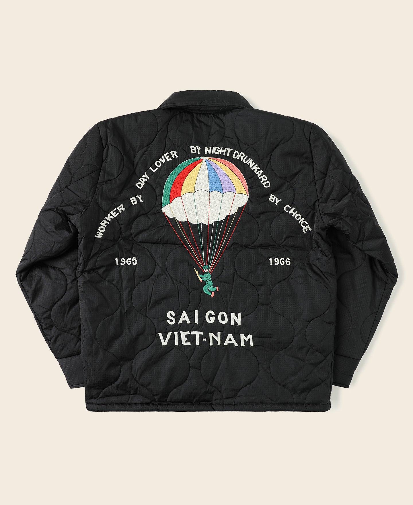 Vietnam War Quilted Padded Souvenir Jacket - Olive Product Image