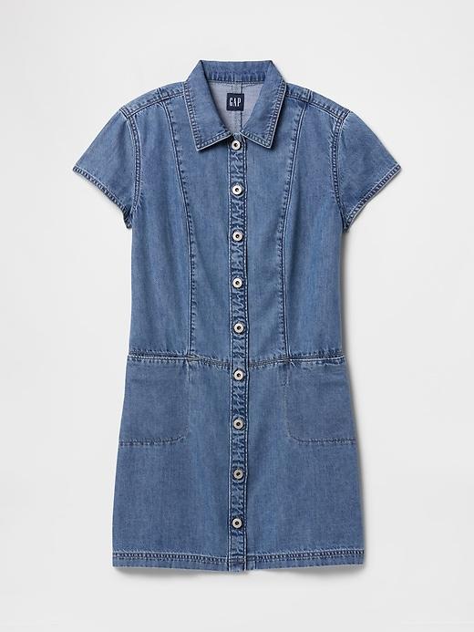 UltraSoft Denim Mini Shift Dress Product Image