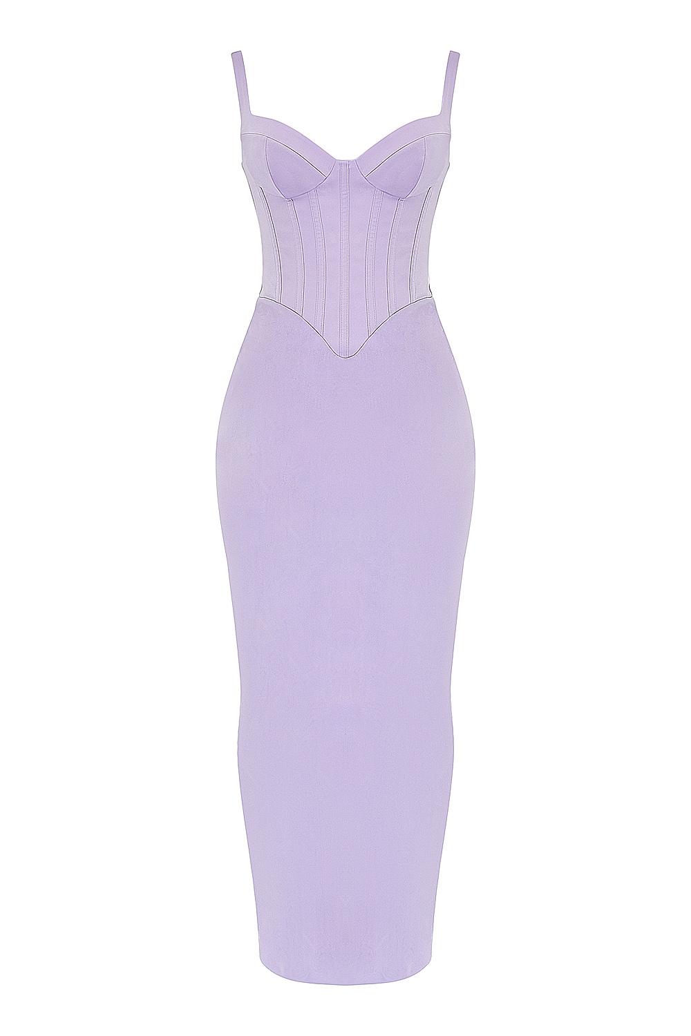 Breeze  orchid satin corset maxi dress Product Image