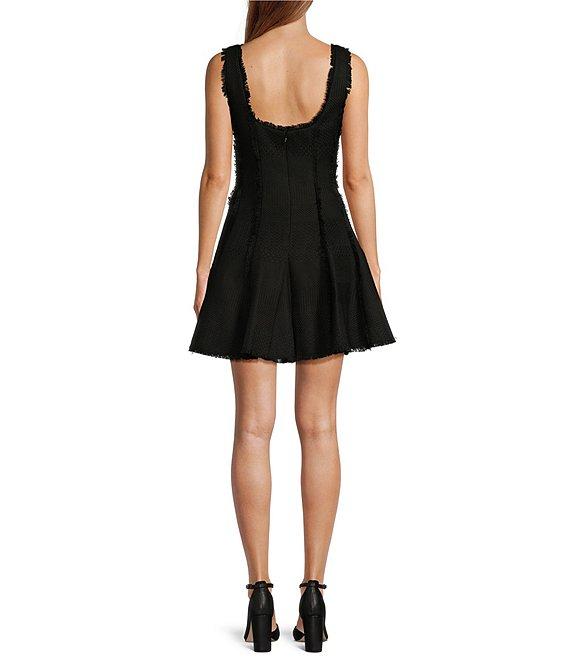 Antonio Melani Jemma Square Neck A Line Tweed Sleeveless Mini Dress Product Image