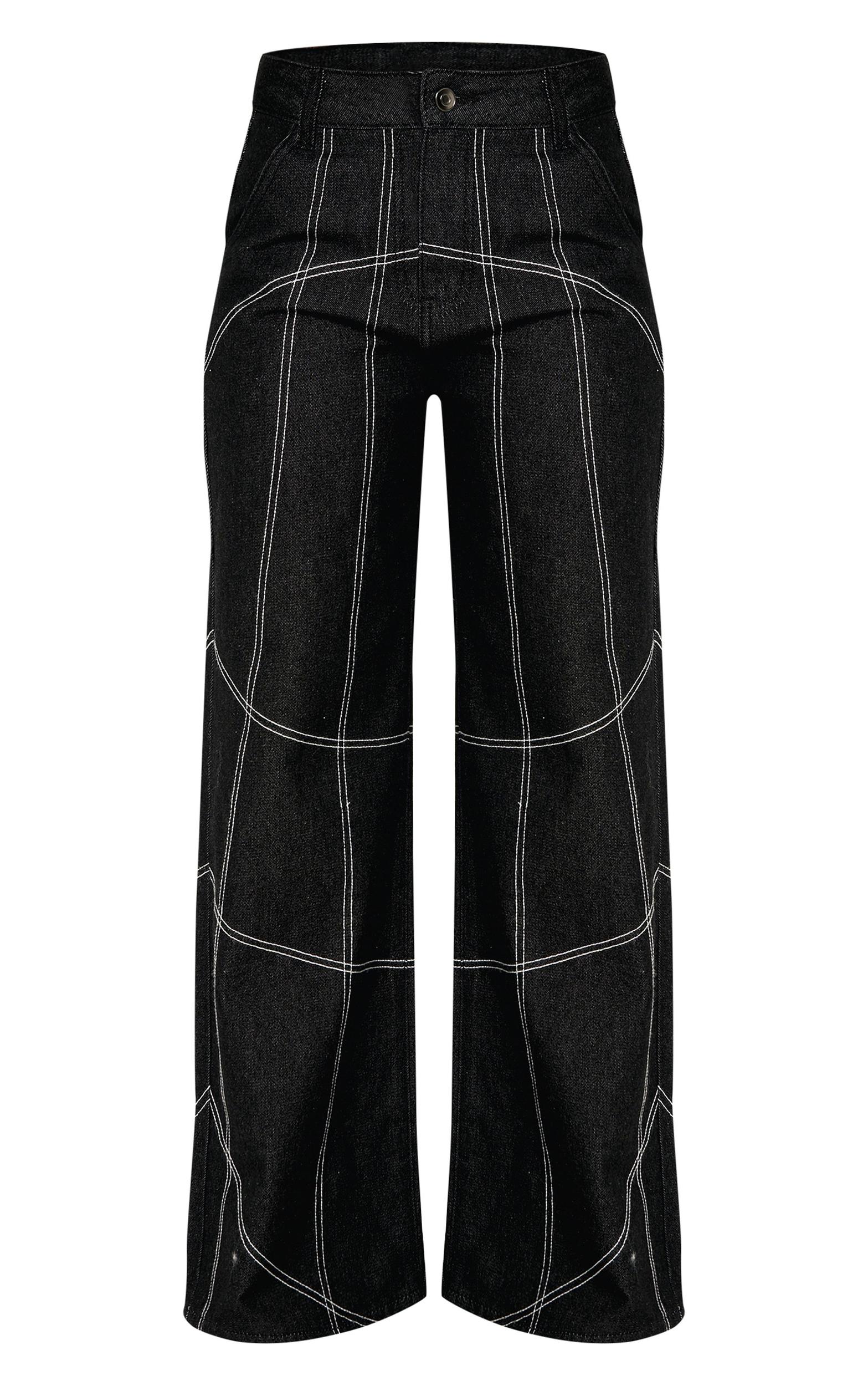 Dark Indigo Corset Seam Denim Jeans Product Image