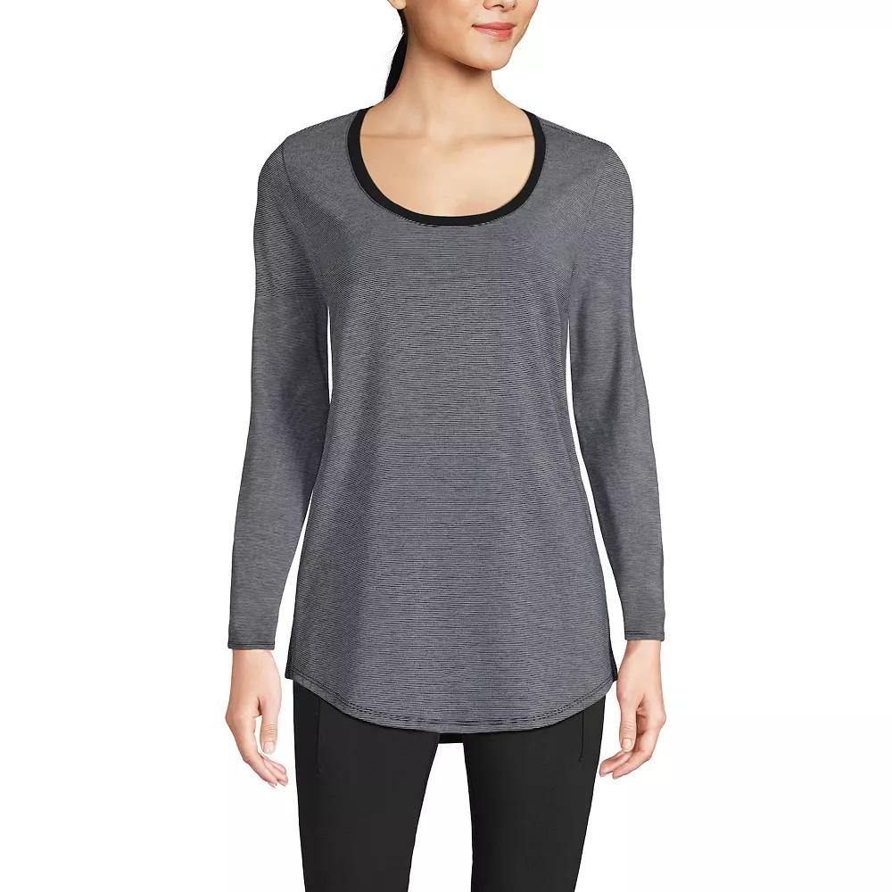 Women's Lands' End Long Sleeve Power Performance Scoop Neck Tunic Tee,  Product Image