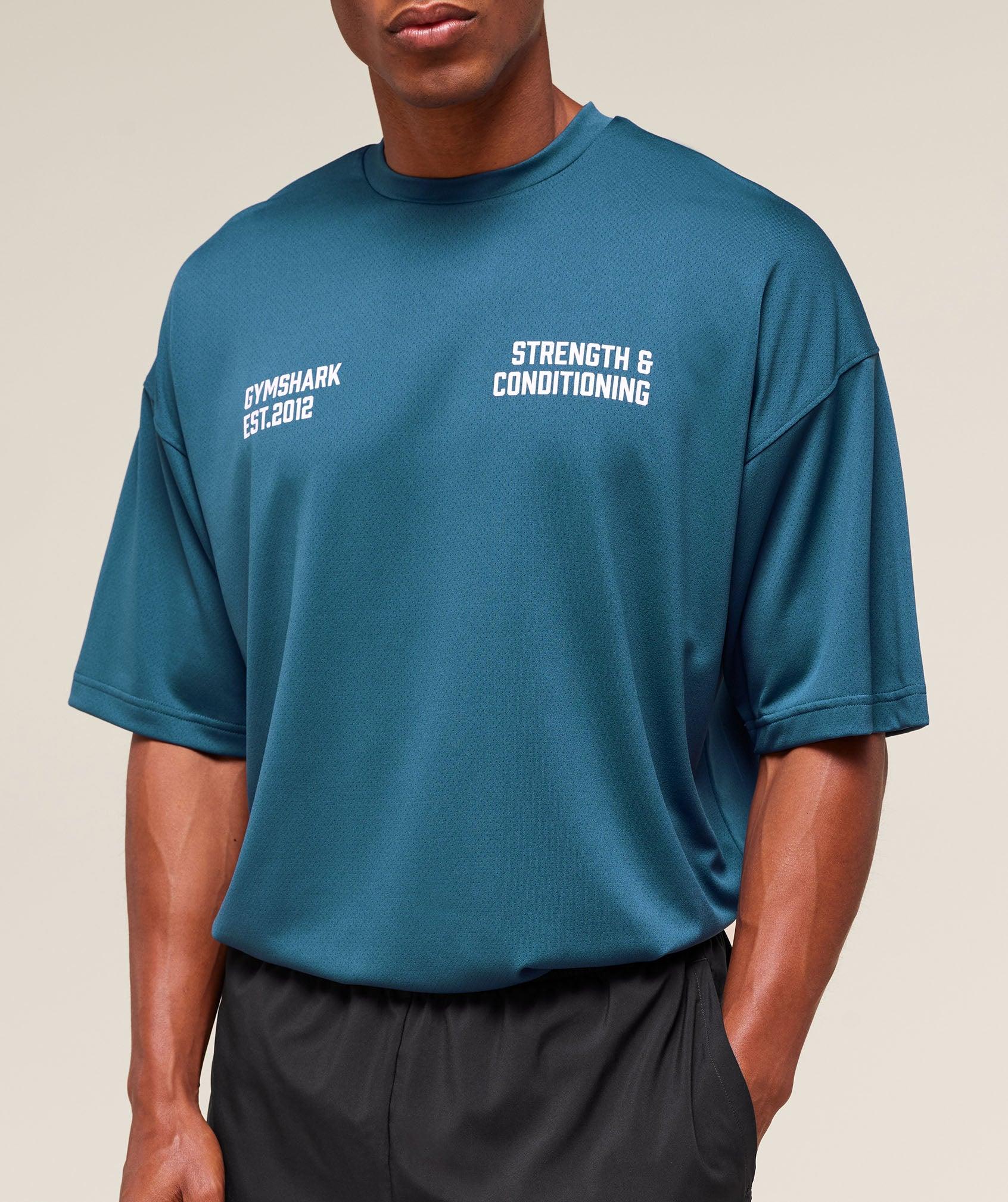 Gymshark S&C Graphic T-Shirt - Success Blue Male Product Image