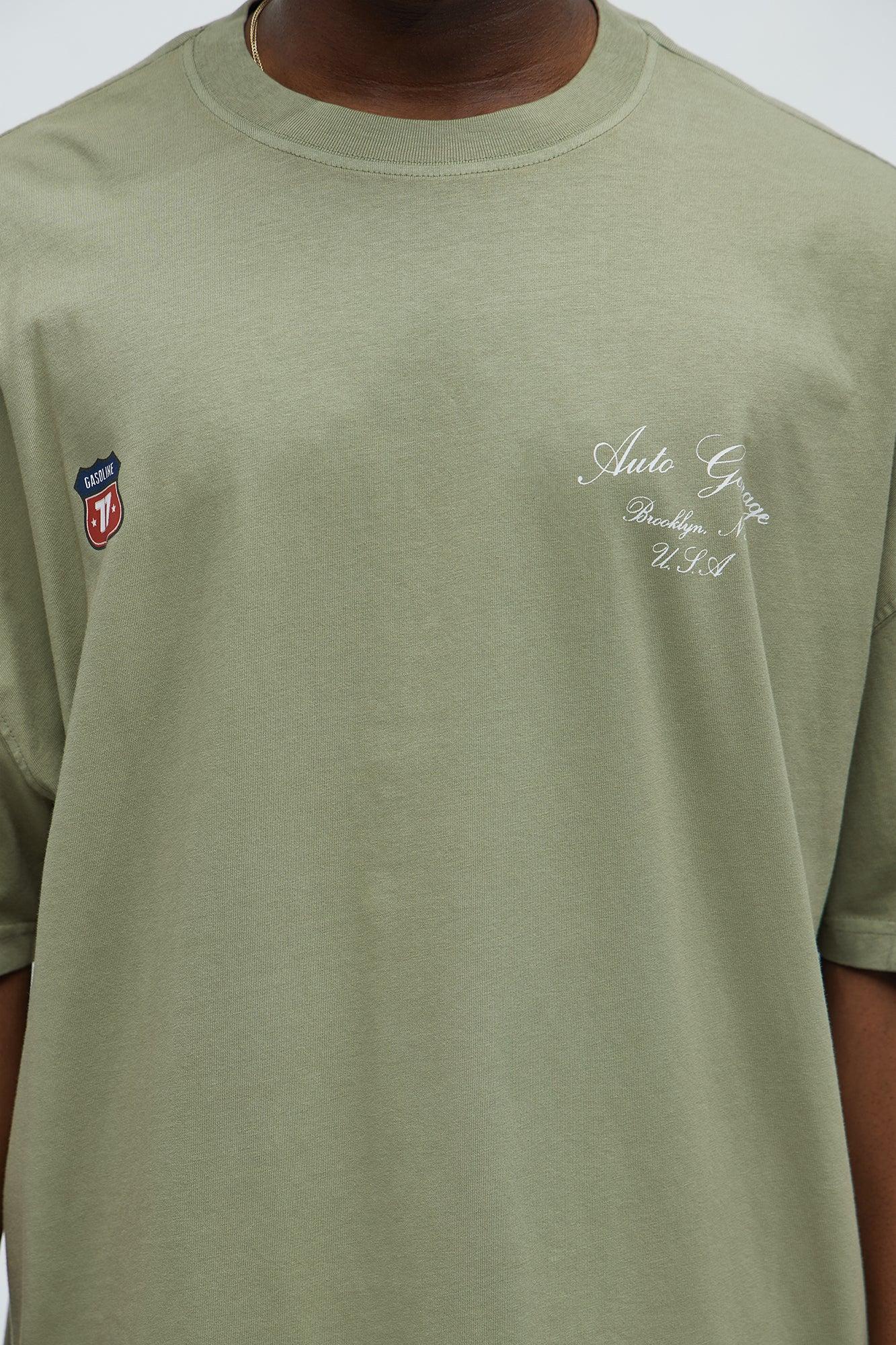 Brooklyn Auto Garage Oversized Short Sleeve Tee - Olive Male Product Image