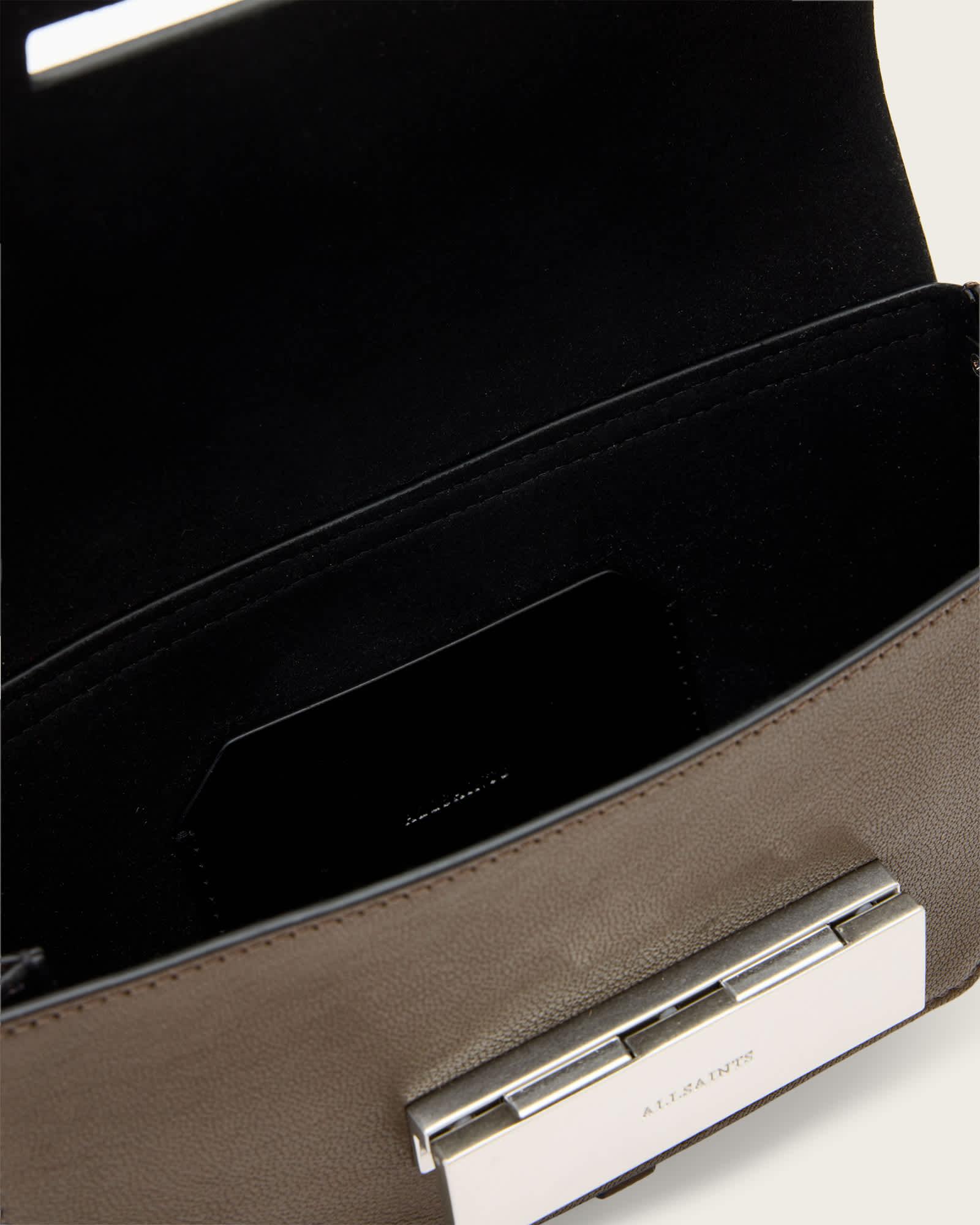 Etta Leather Satchel Crossbody Bag FANGO BROWN | ALLSAINTS US Product Image