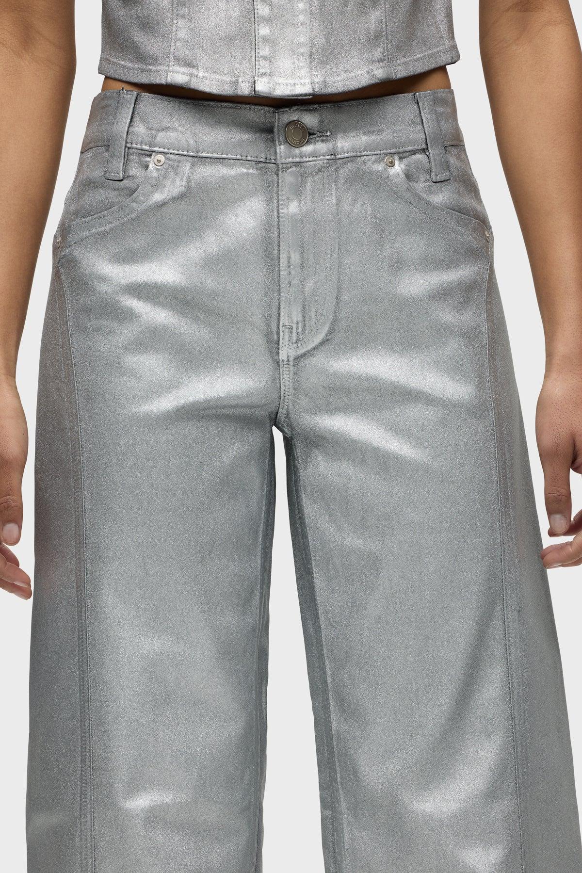 Lexi Mid-Rise Coated Seamed Wide Leg Female Product Image