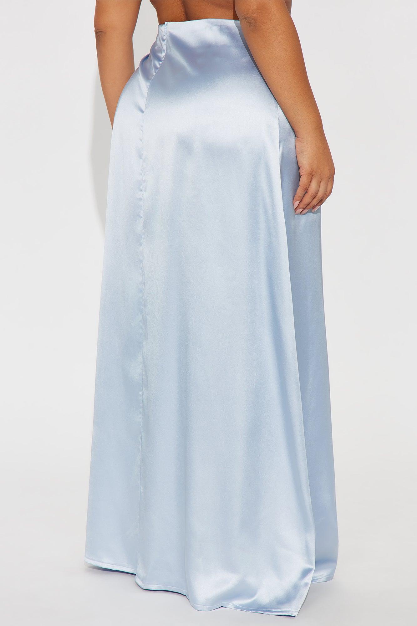 Estella Satin Maxi Skirt - Light Blue Female Product Image