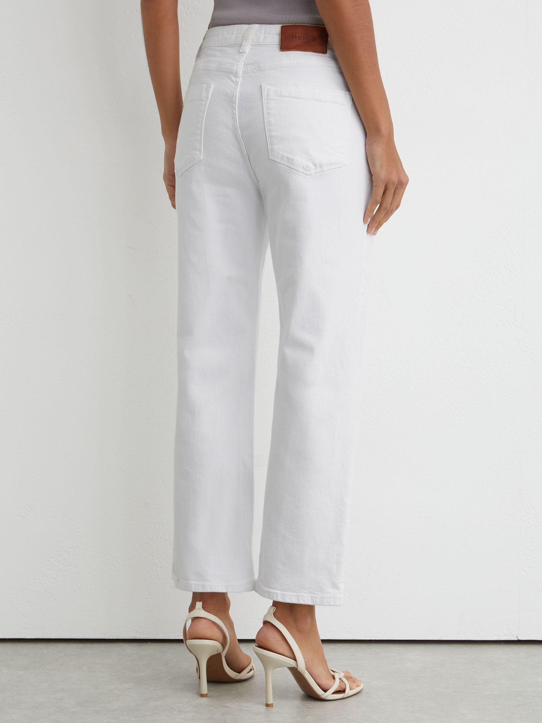 Petite Polka-Dot Wide-Leg Suit Trousers in White/Navy Product Image