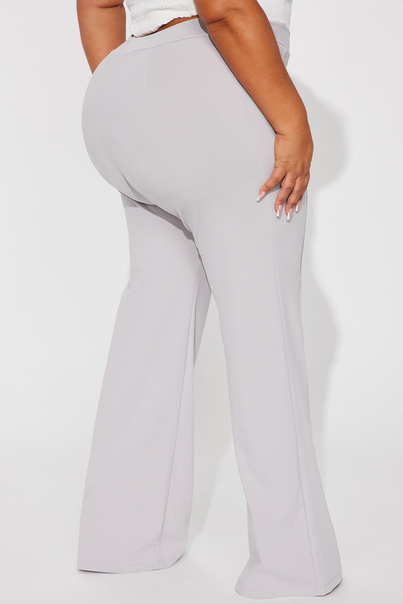 Victoria High Waisted Dress Pants - Grey Product Image