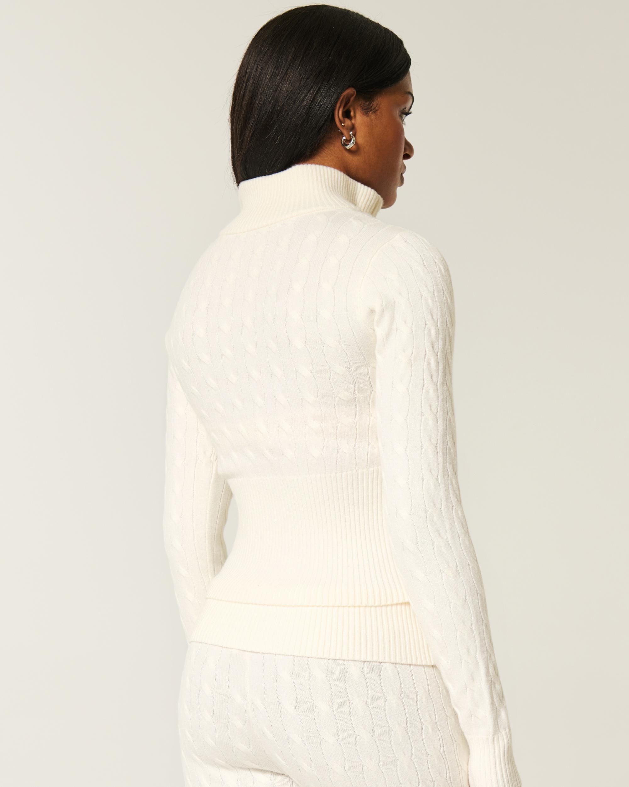 Gilly Hicks Scallop Hem Zip-Up Sweater Product Image