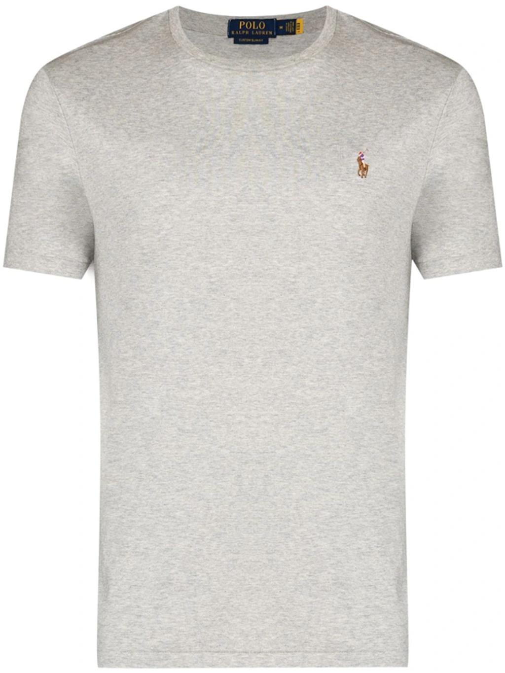 POLO RALPH LAUREN Embroidered Logo T-shirt In Grey Product Image