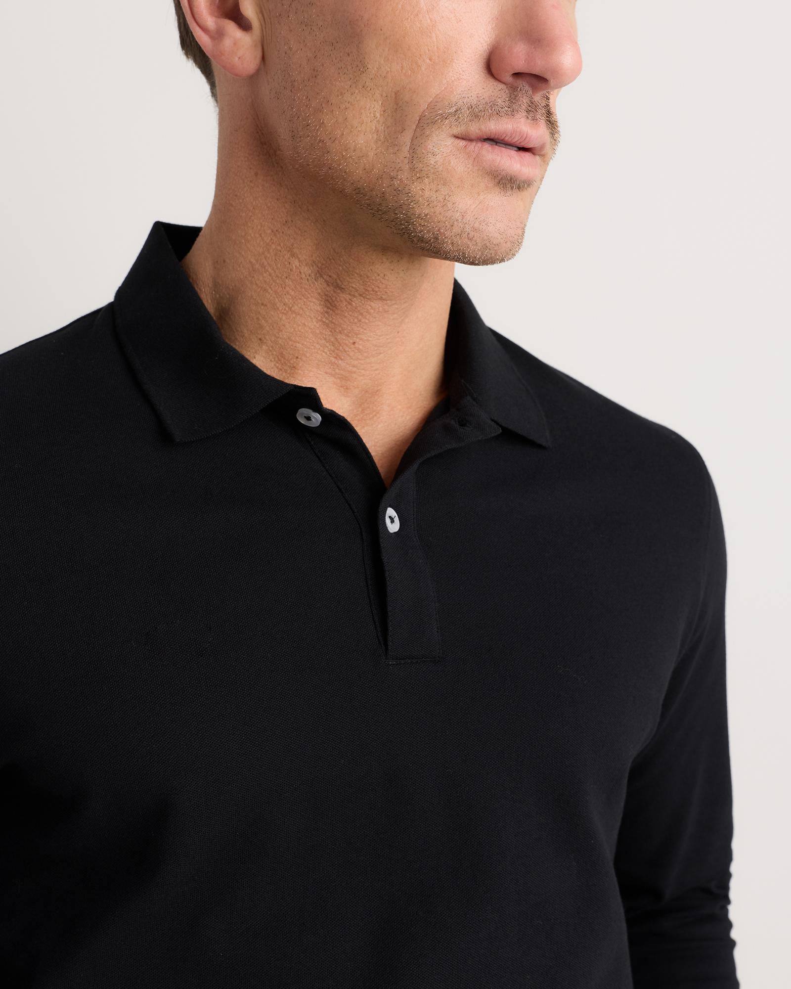 Quince | Men's Long Sleeve Pique Polo Organic Cotton Product Image