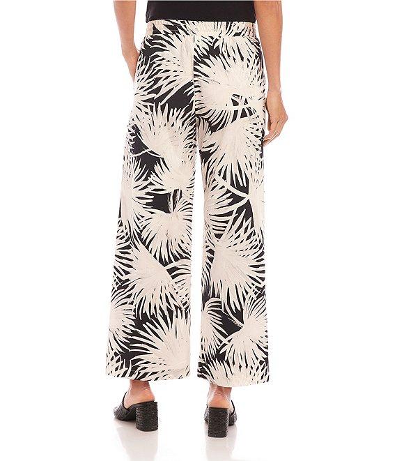 Karen Kane Tropical Palm Print Drawstring Coordinating Wide Leg Pants Product Image