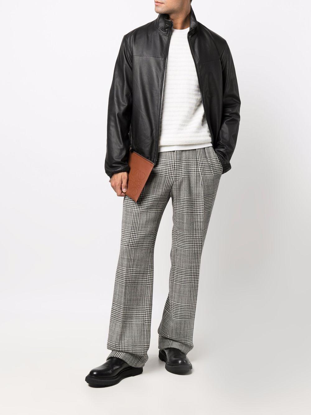 zipped leather jacket Product Image