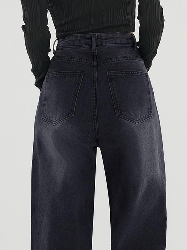 Dark Wash Vintage Baggy Boyfriend Jeans Product Image