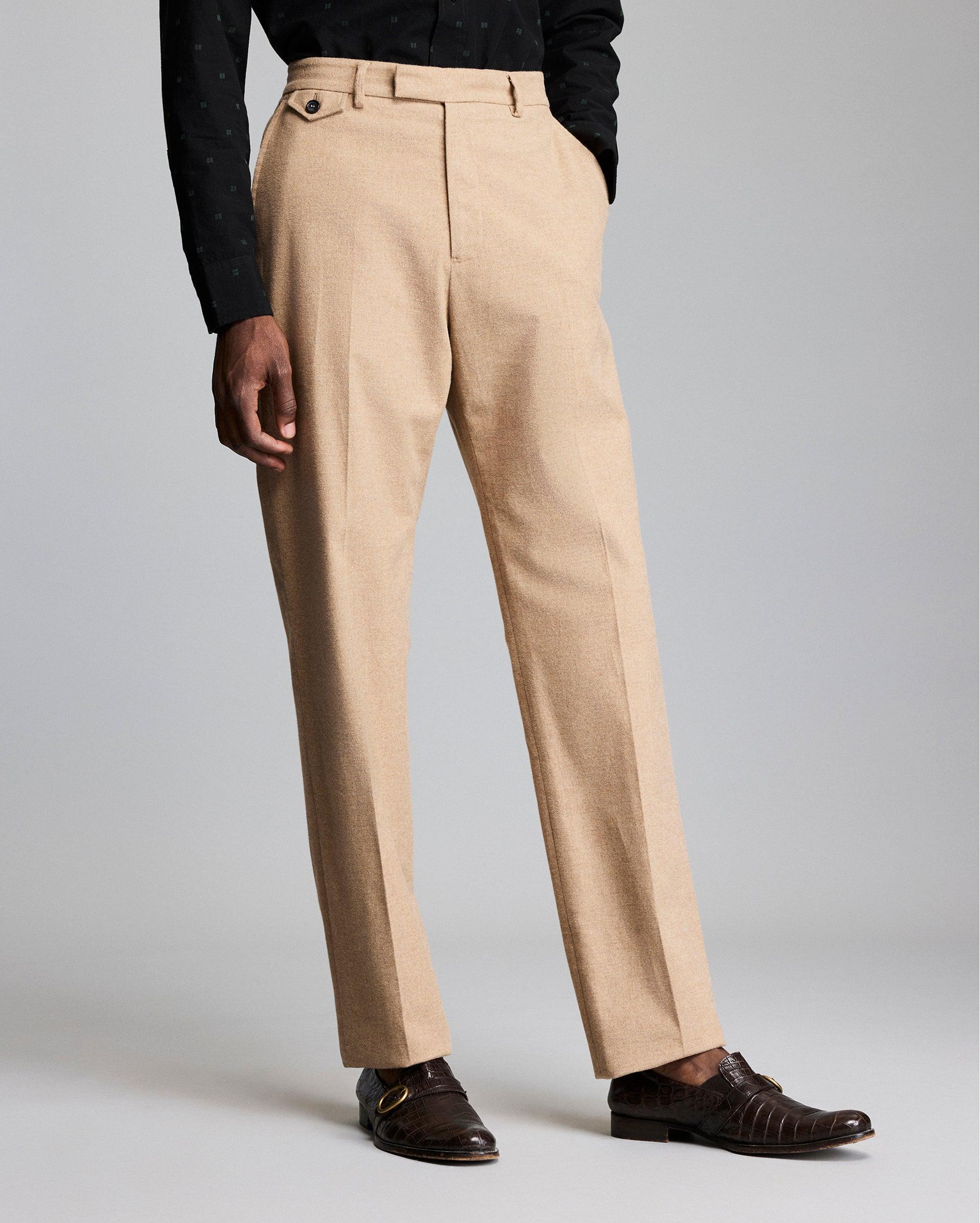 Flannel Flat Front Trouser -  Product Image