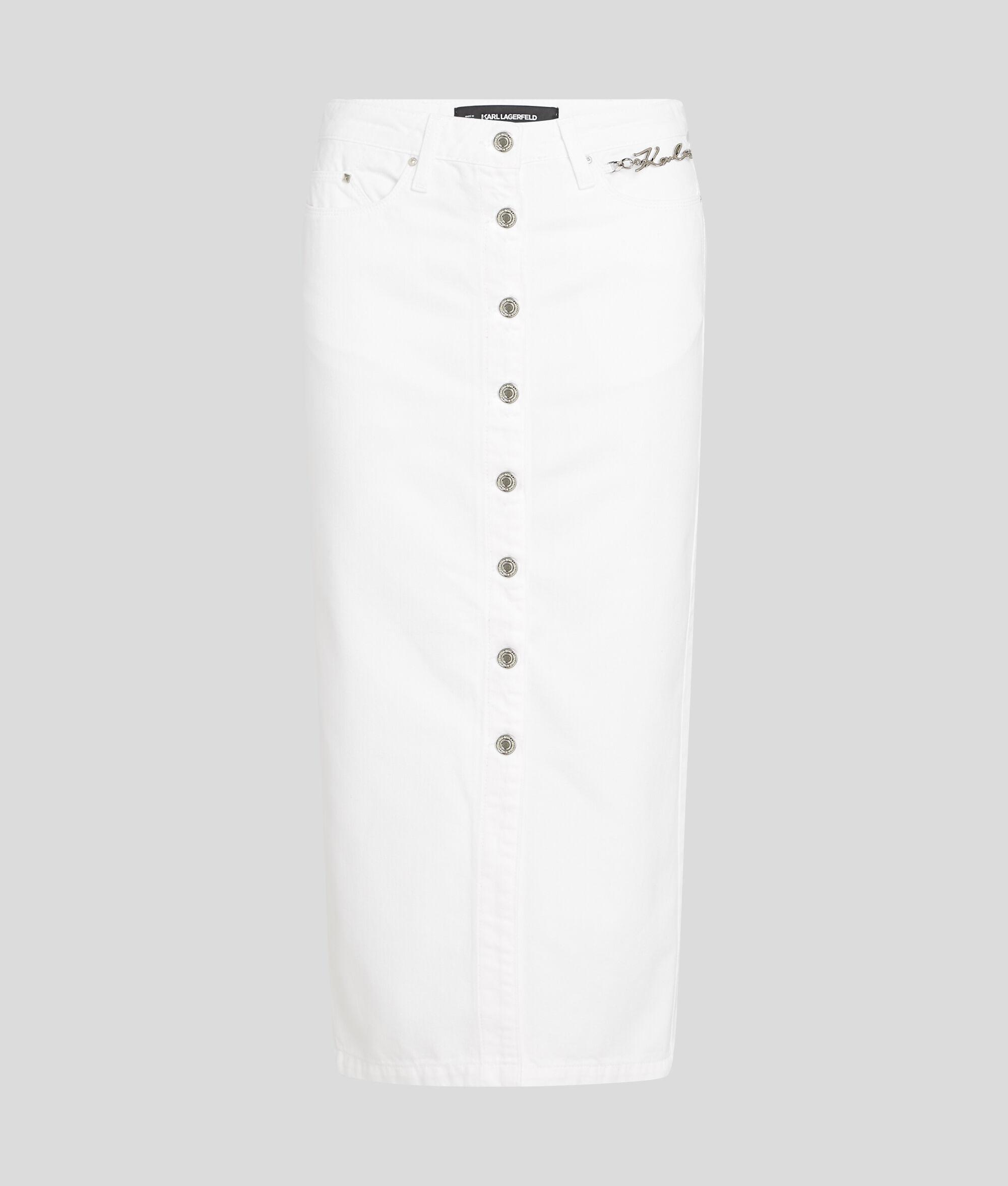 BUTTON-DOWN DENIM SKIRT Product Image