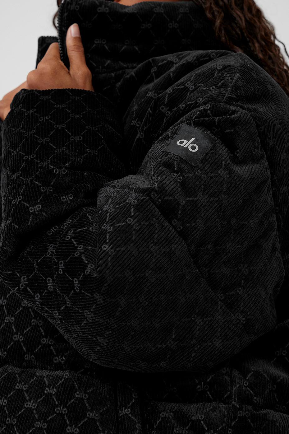 Debossed Corduroy Stage Puffer - Black Male Product Image