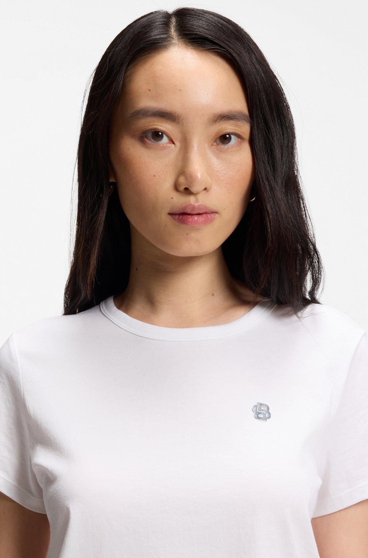 Logo-artwork slim-fit T-shirt in cotton jersey Product Image