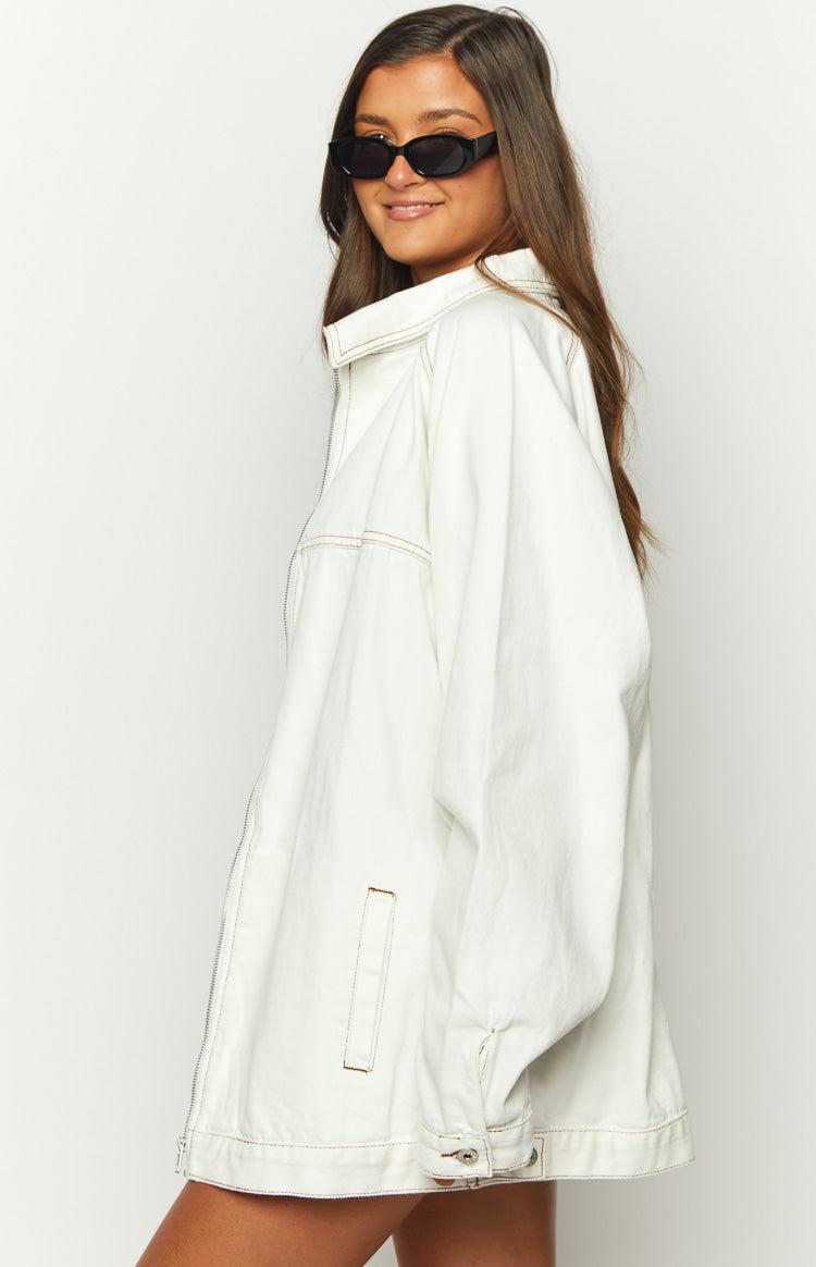 Sally White Oversized Denim Jacket Product Image