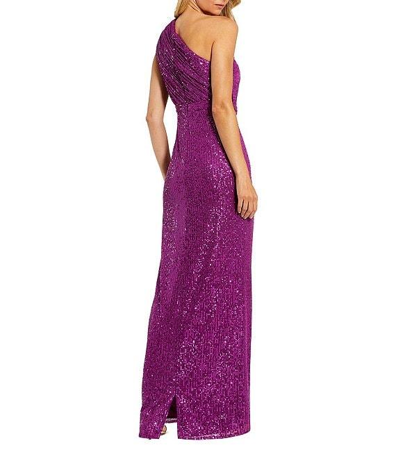 Mac Duggal Sequin Ruched One Shoulder Gown Product Image