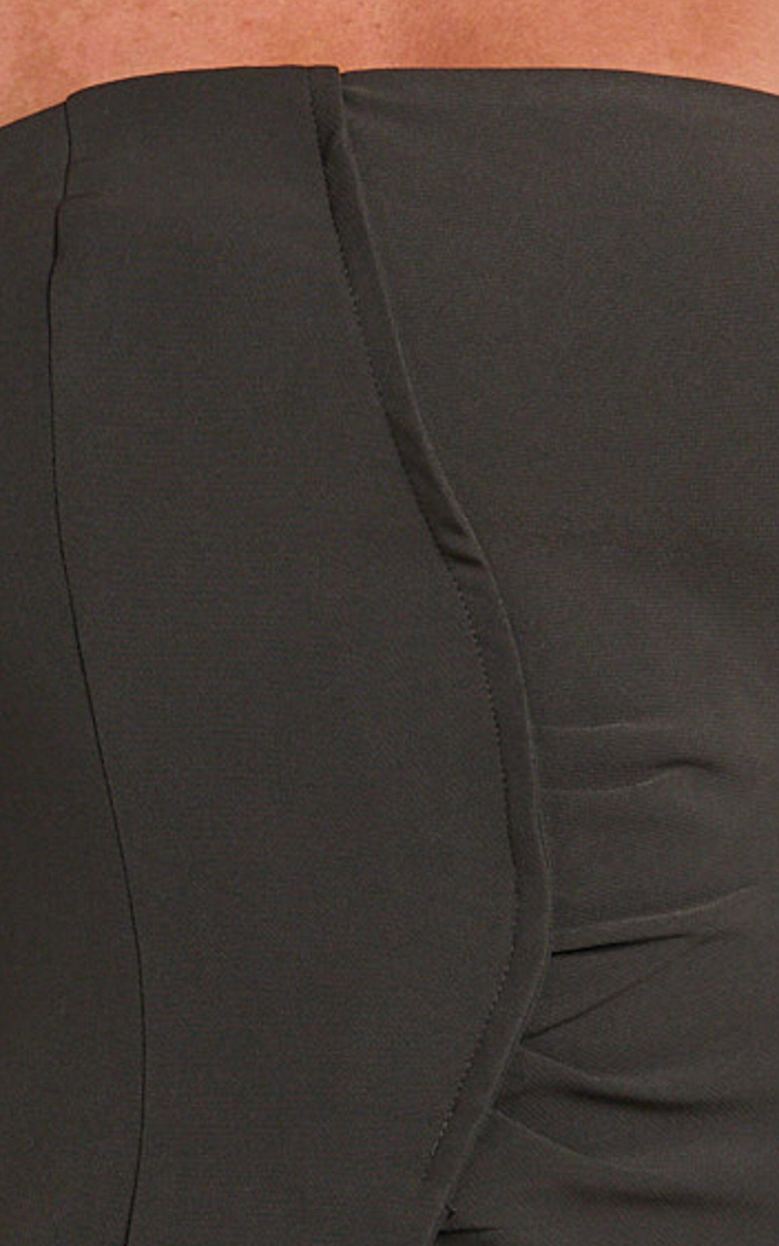 Selena Top - Longline Strapless Asymmetric Tailored Top in Chocolate Product Image