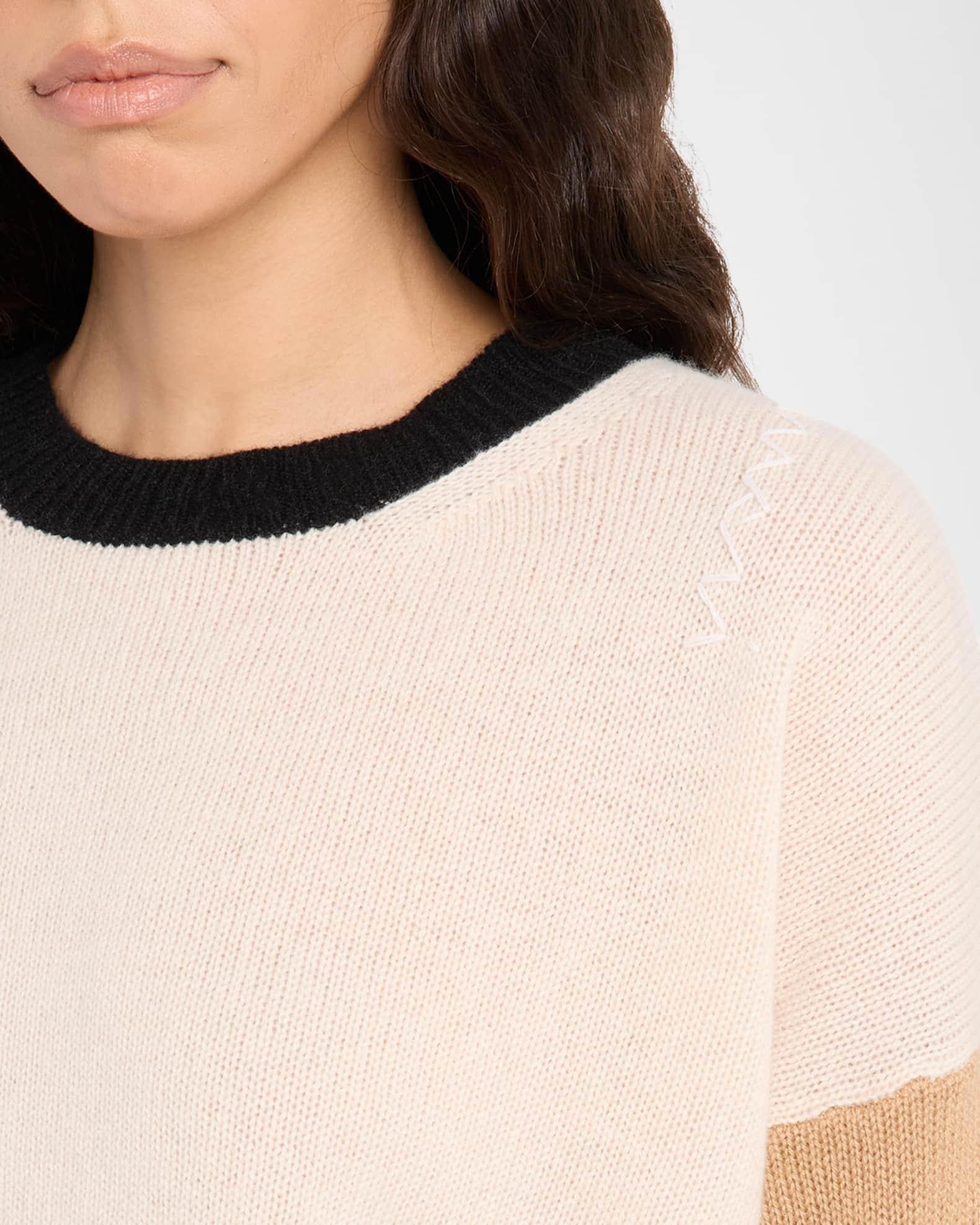 Colorblock Cashmere Crewneck Sweater Product Image