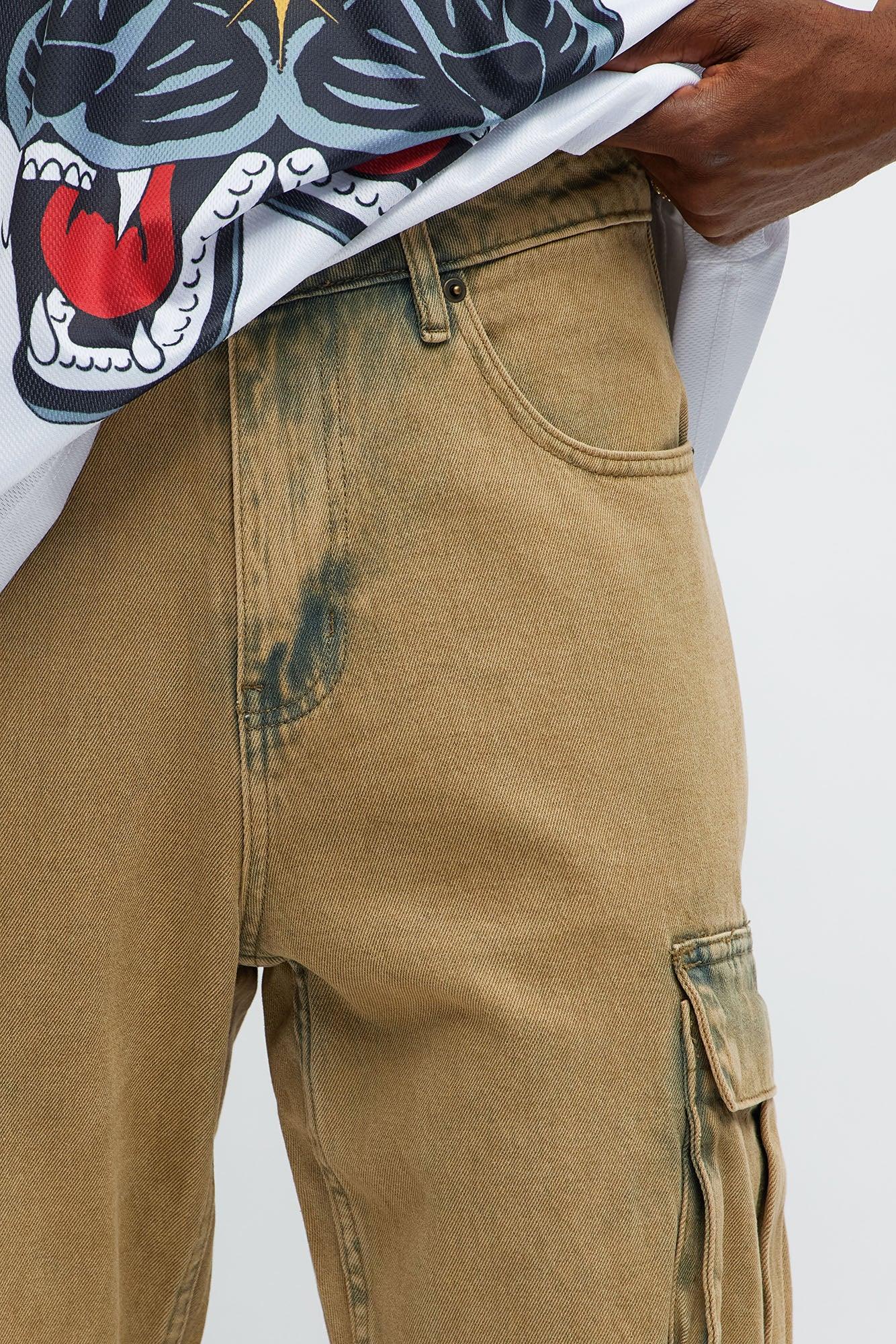 Speak Up Straight Cargo Jeans - Yellow Male Product Image