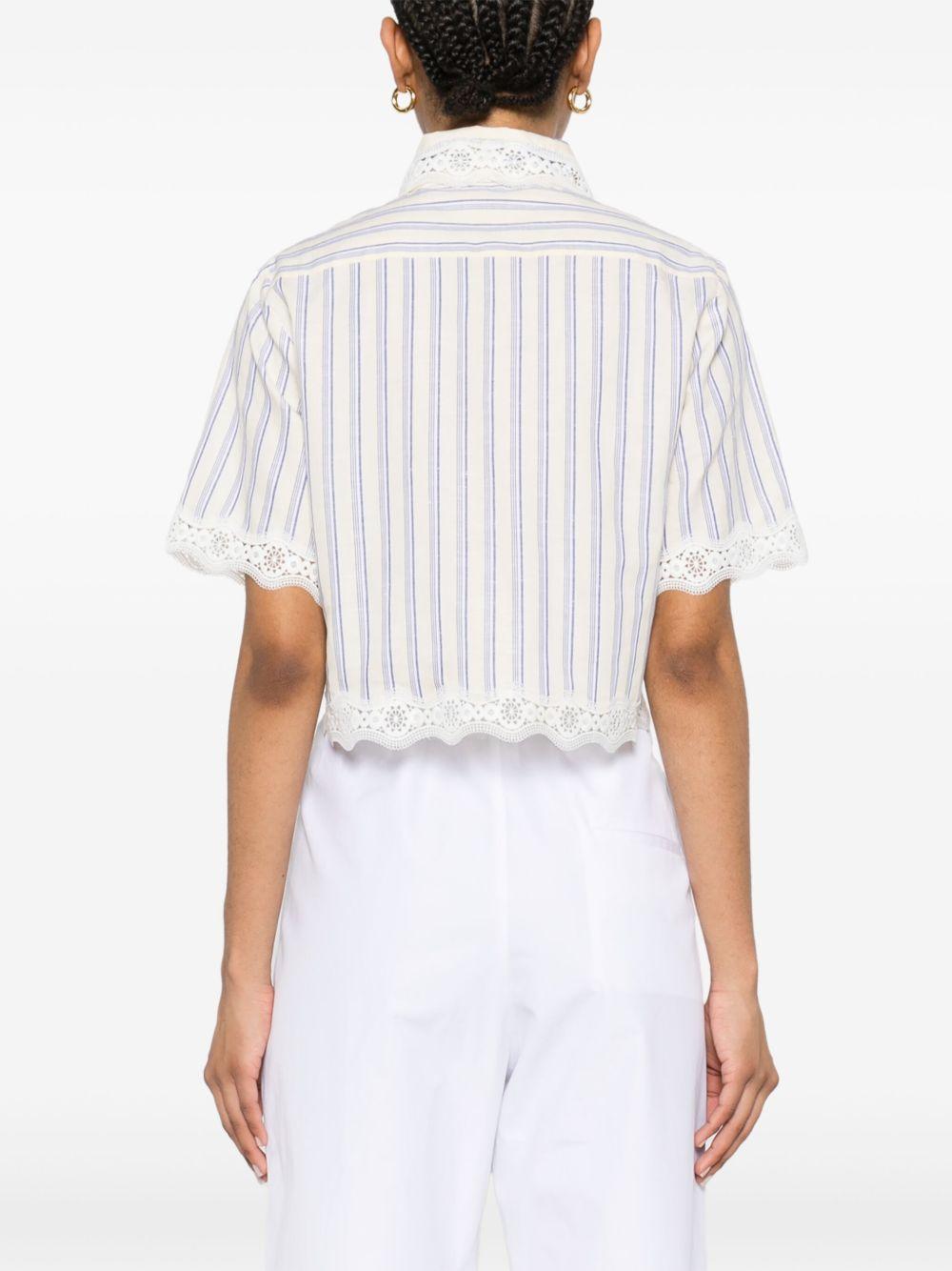 striped cropped shirt Product Image