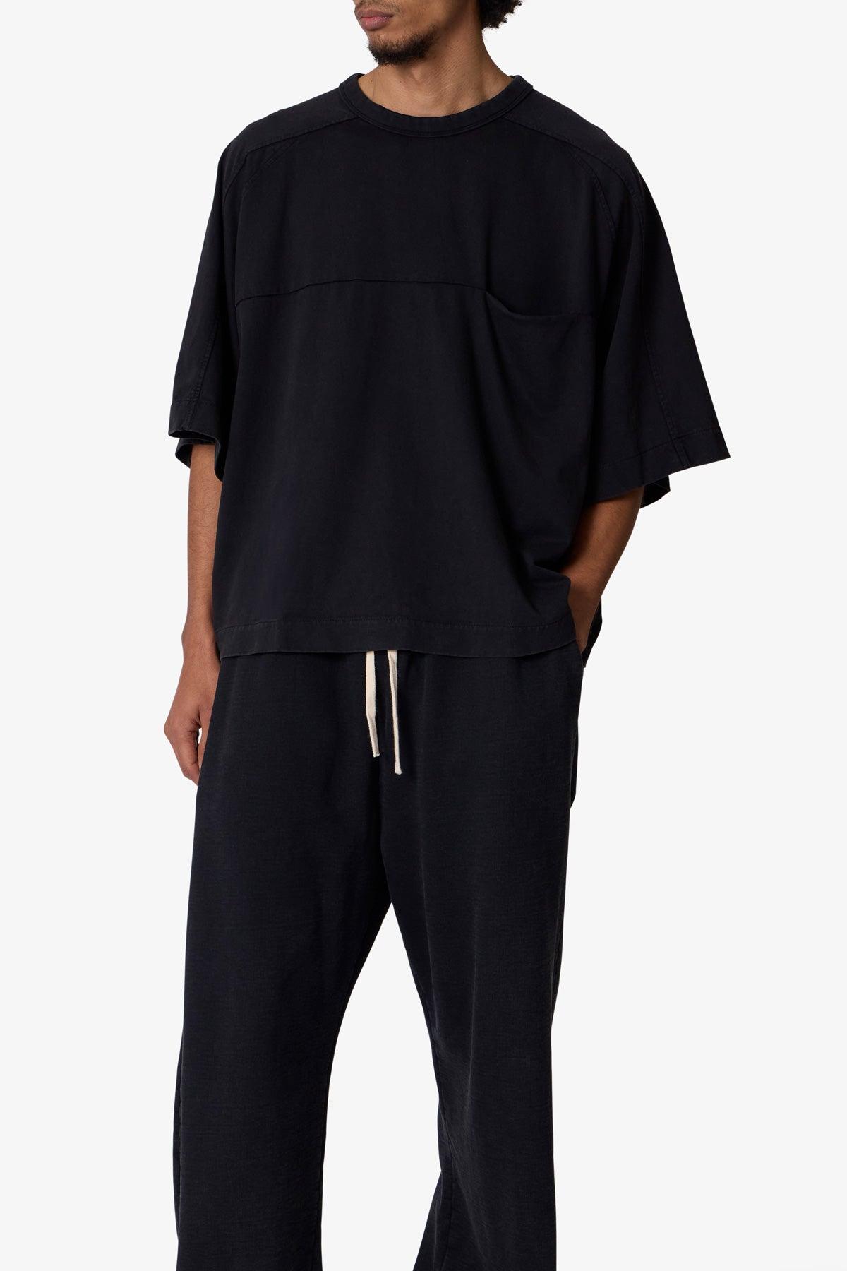 Paneled Hidden Pocket Tee - Washed Black Product Image