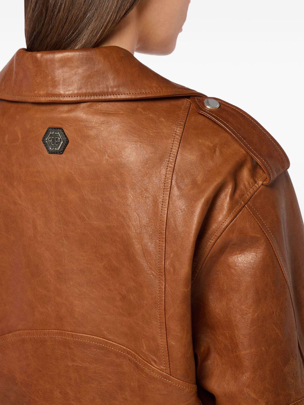leather biker jacket Product Image