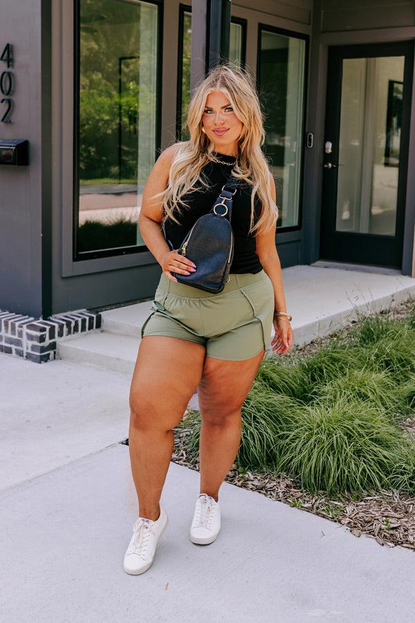 Strive For Greatness High Waist Shorts In Olive Product Image