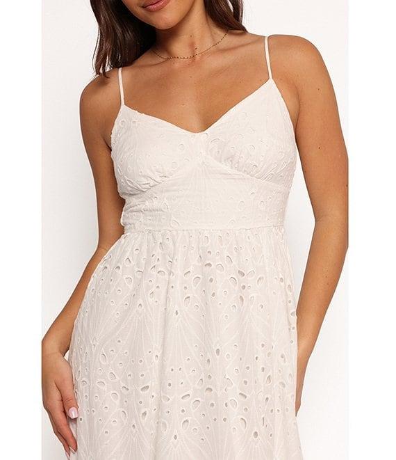 Petal & Pup Yasmin Eyelet V-Neck Sleeveless Midi Dress Product Image