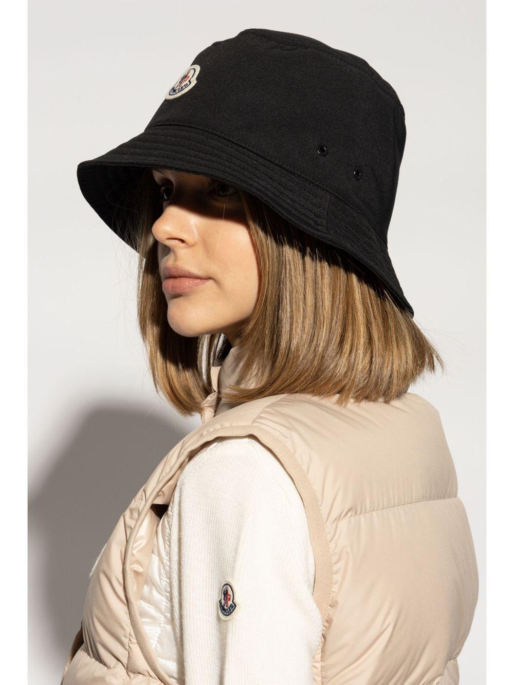 MONCLER Logo Patch Bucket Hat In Black Product Image