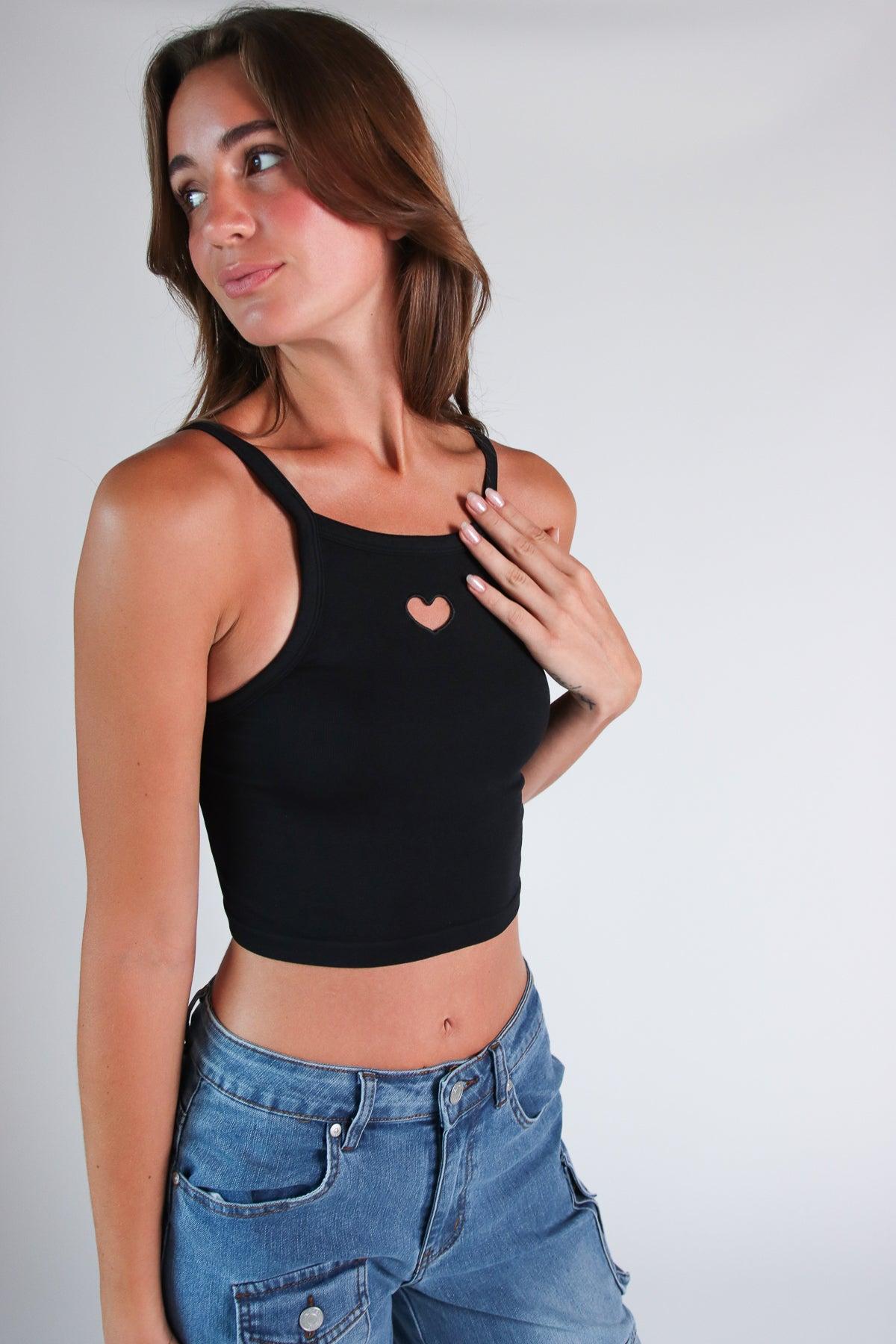 Heart Cutout Seamless Tank Top Product Image