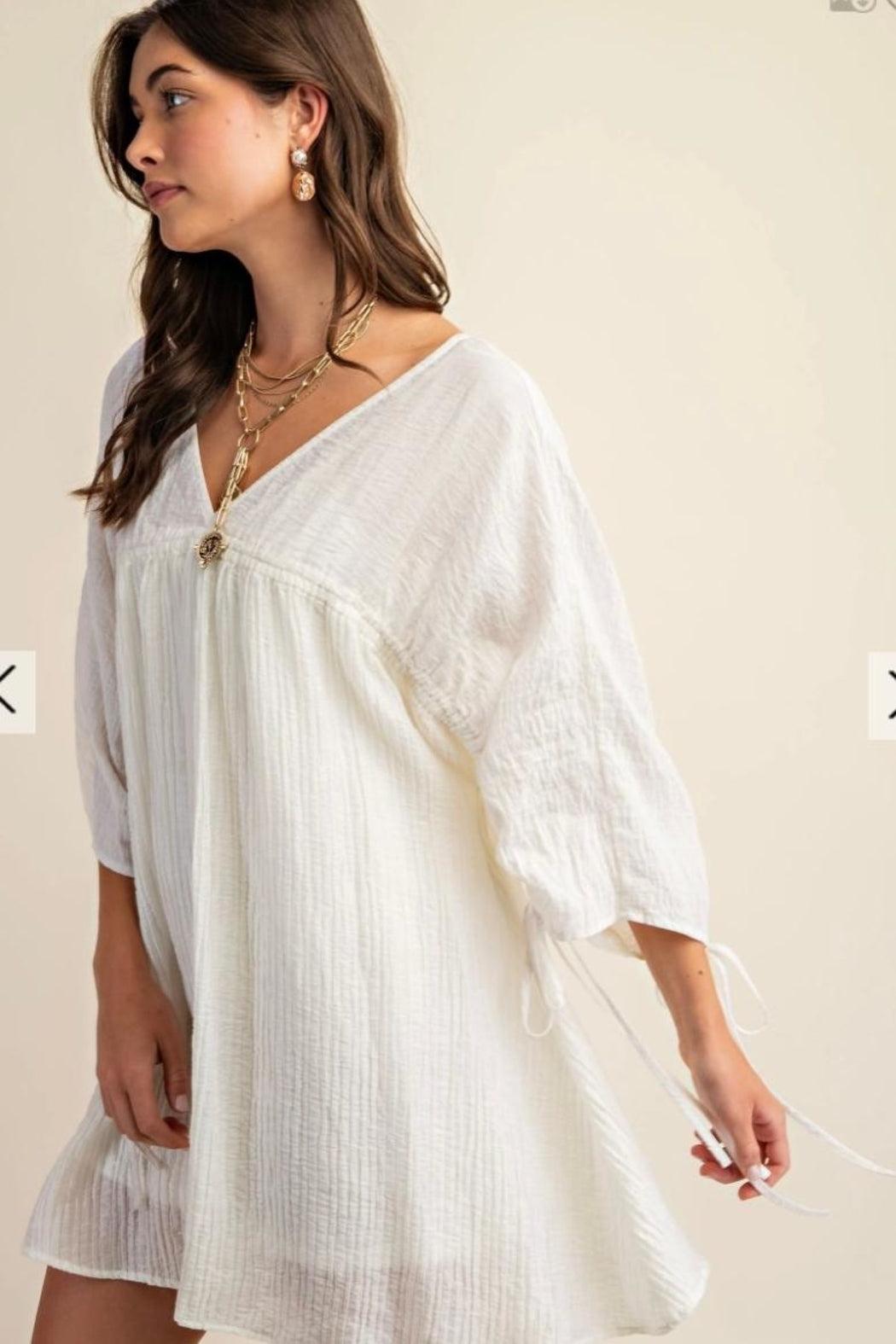 Dress, Shirred Sleeve Product Image