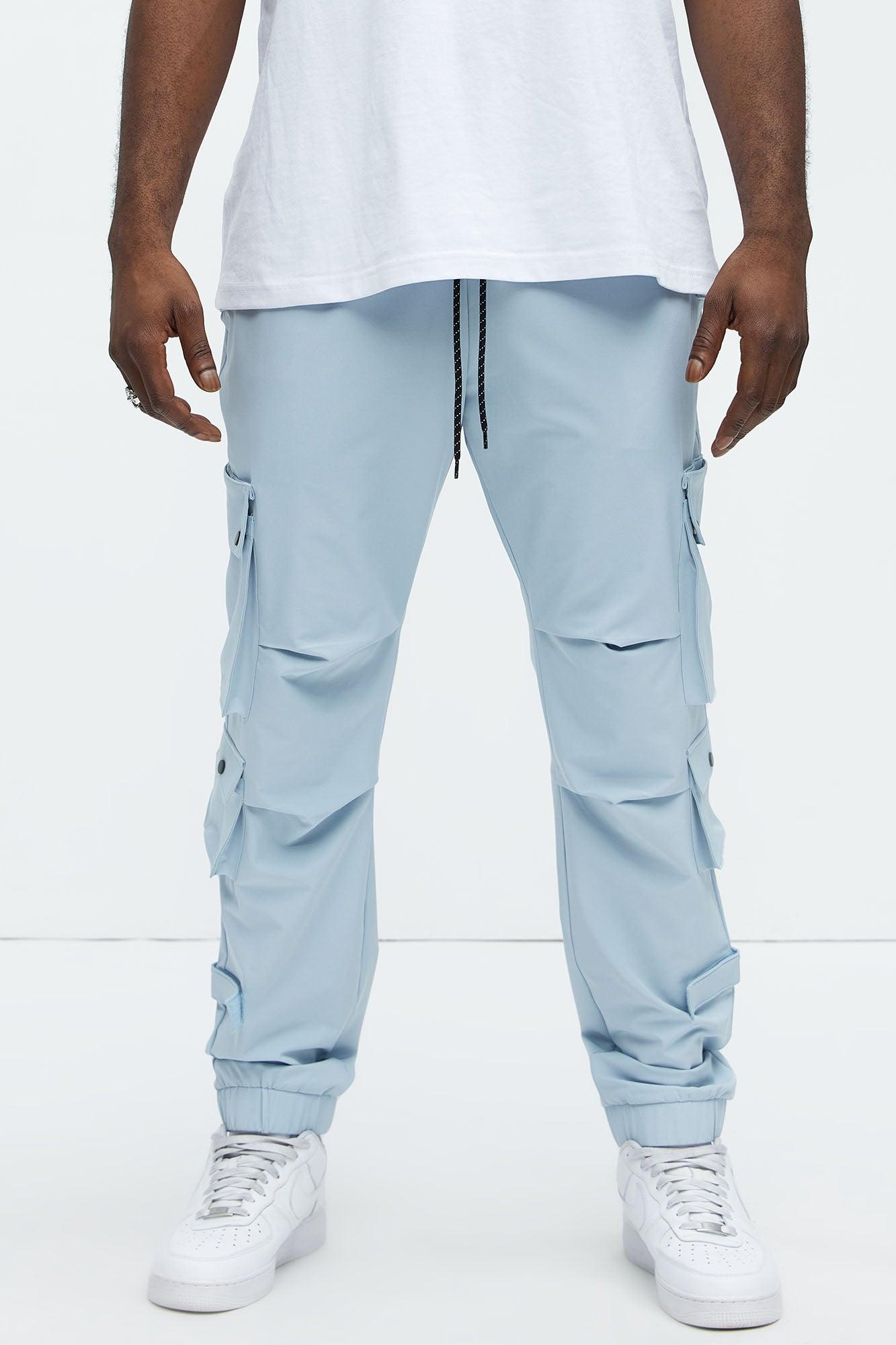Nylon Utility Cargo Jogger - Light Blue Product Image