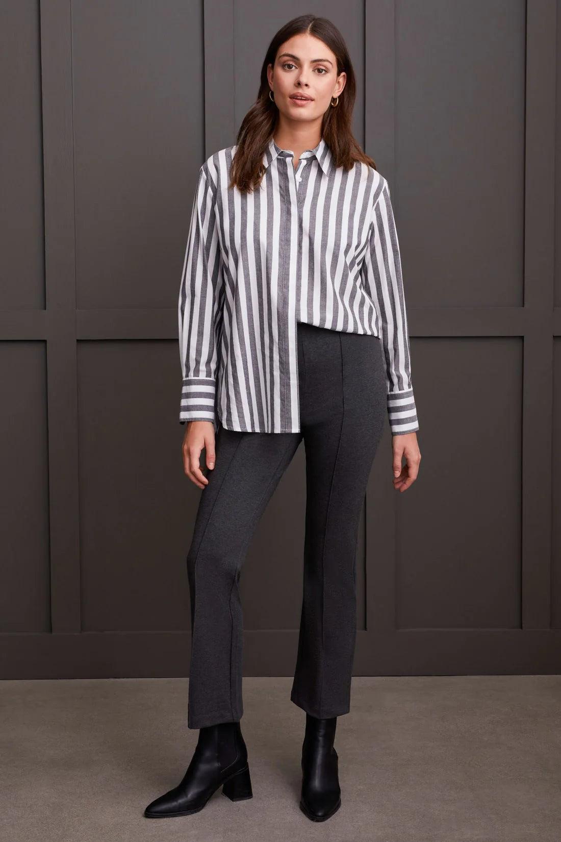 Signature Ponte Pull On Pant 28"- Heather Charcoal Product Image