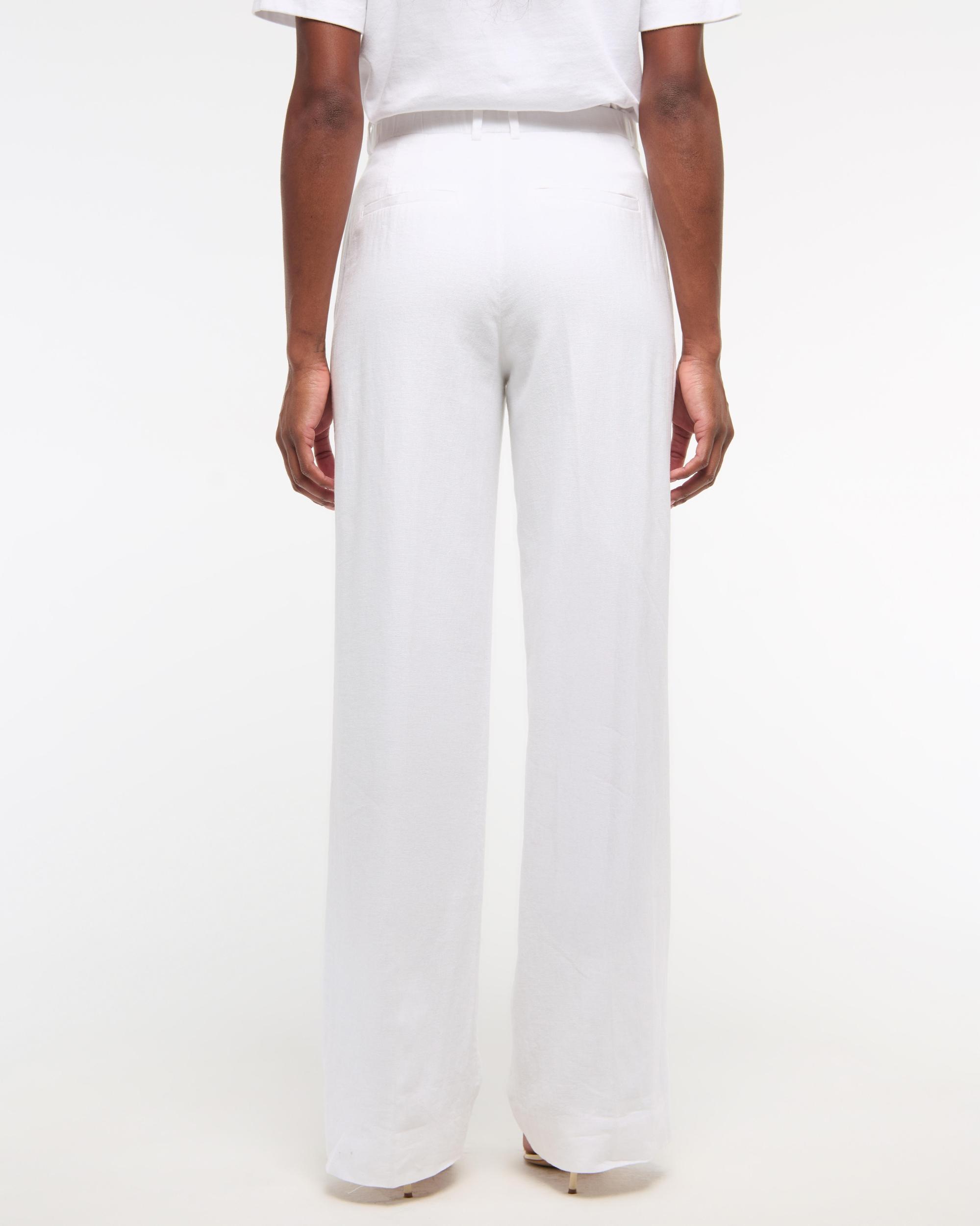 Tailored Linen-Blend Wide Leg Pant Product Image