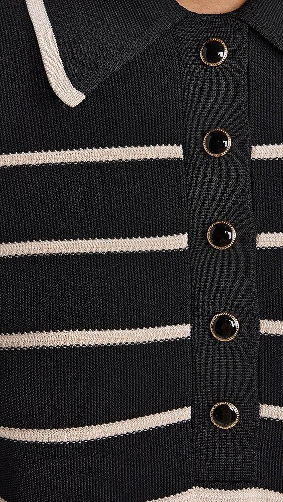 Zimmermann Crush Stripe Long Sleeve Polo | Shopbop Product Image