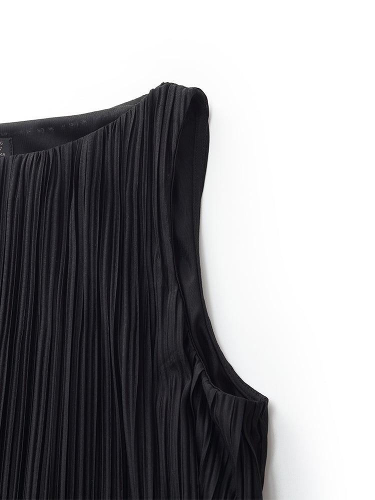 Tiered Ruffle Hem Women Pleated Mini Dress Product Image