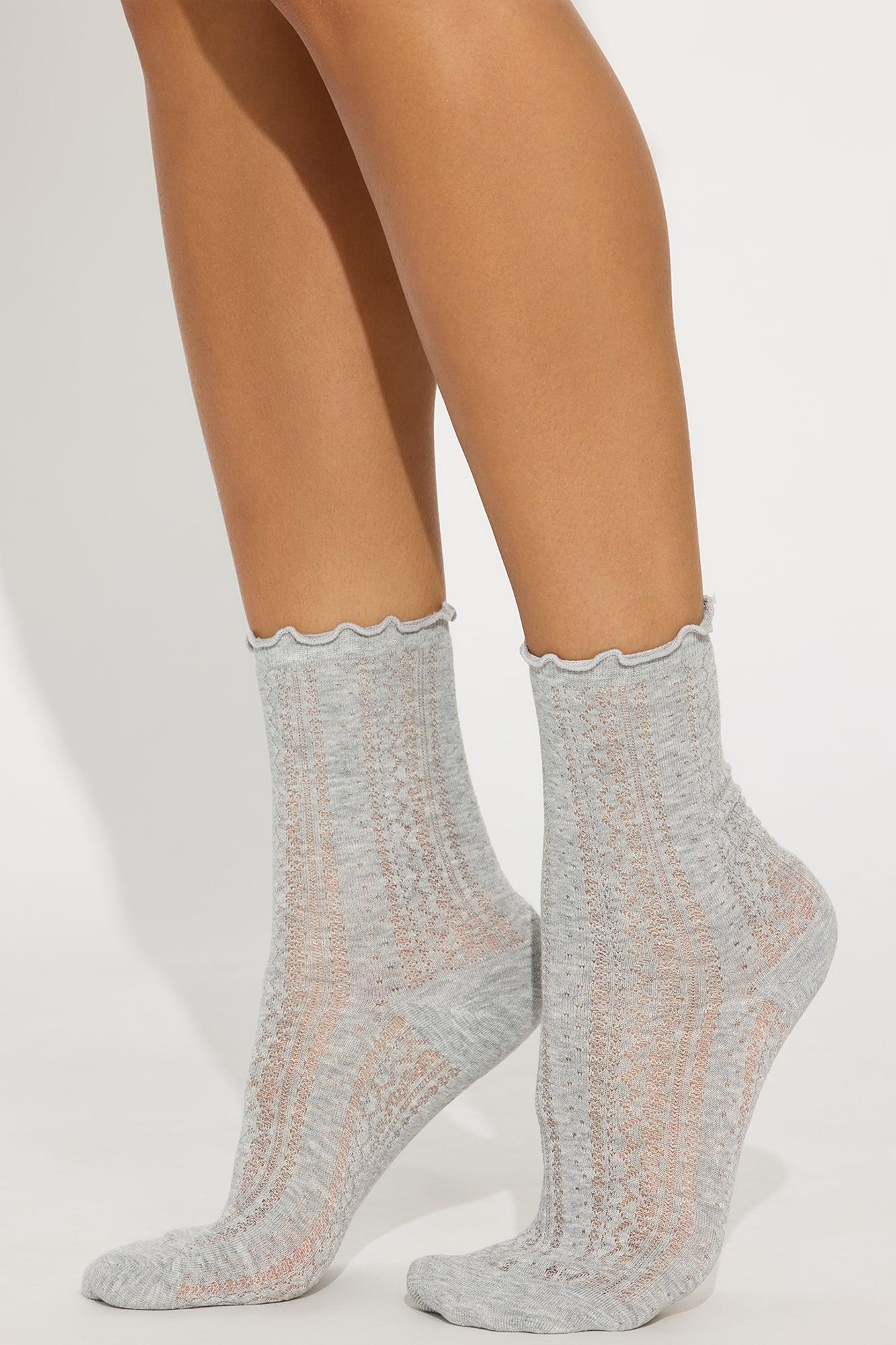 Effortlessly Cute 2 Pack Socks - Grey/combo Female Product Image