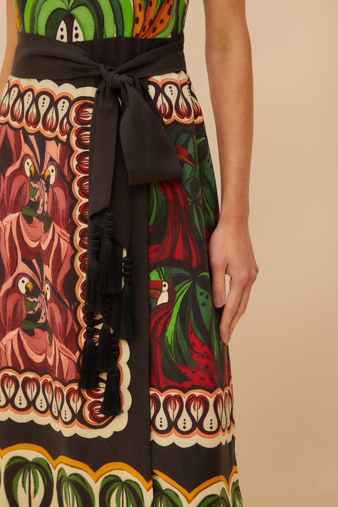 Off-White Coconut Tree Flow LENZING™ ECOVERO™ Euroflax™ Dress Product Image