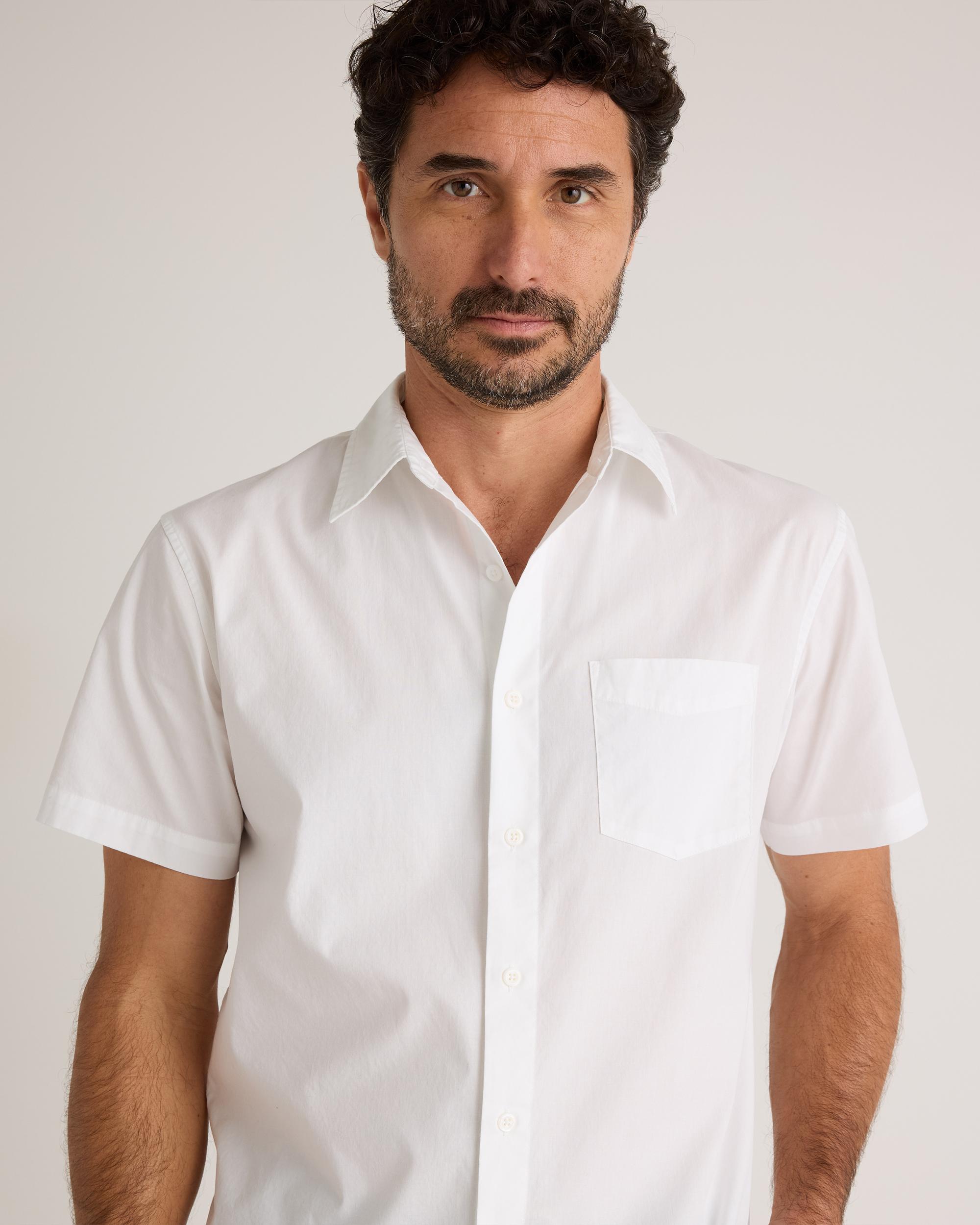 Quince | Men's Stretch Poplin Short Sleeve Shirt Organic Cotton Product Image