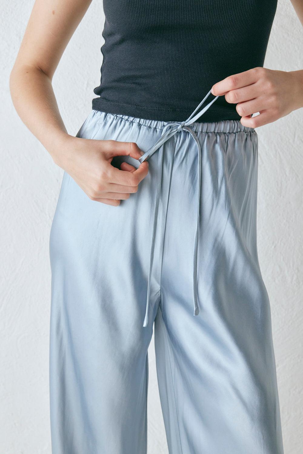 Josefin Satin Pants Sky Product Image