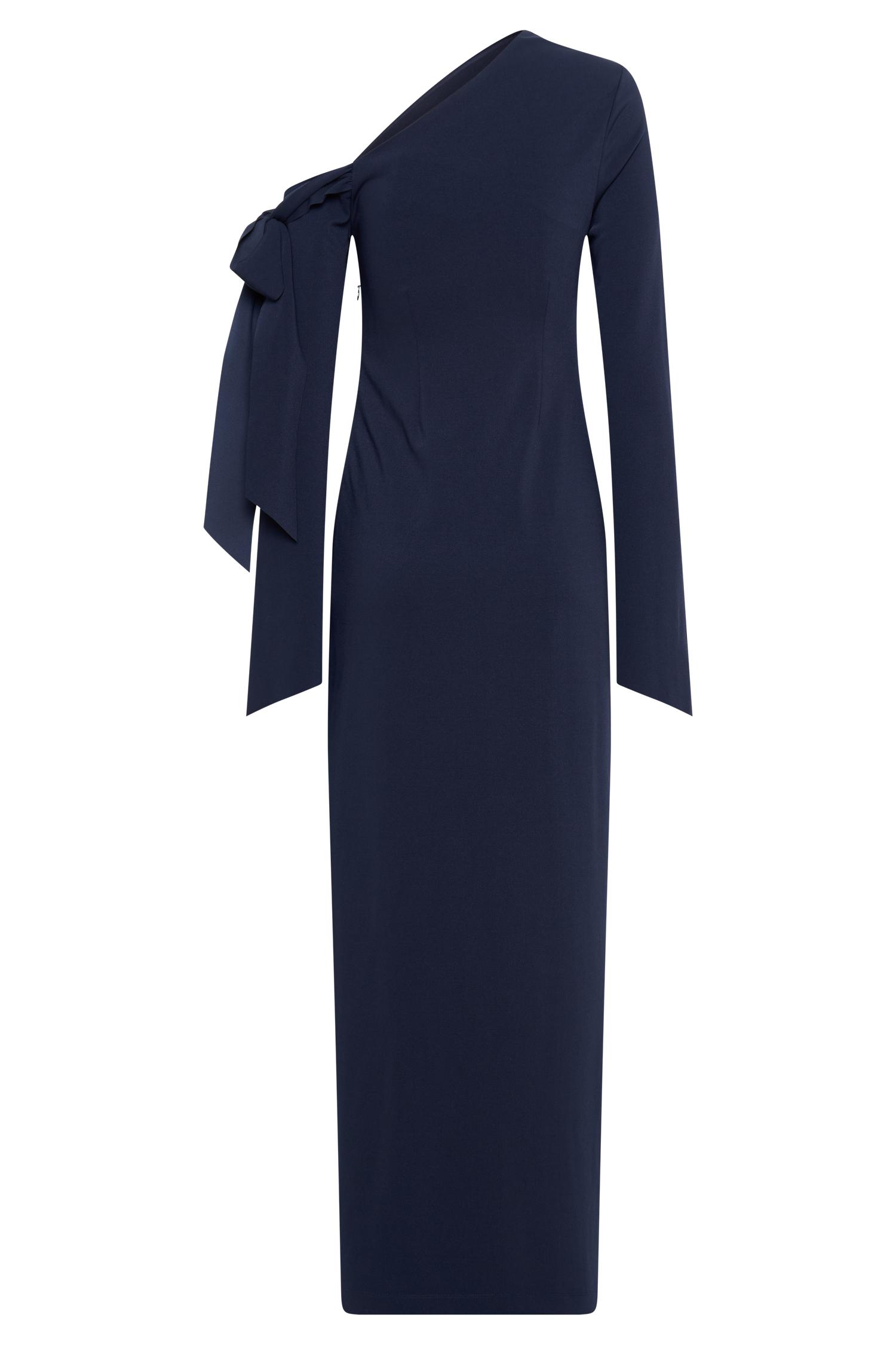 Nicola One Shoulder Crepe Maxi Dress - Dark Navy Product Image